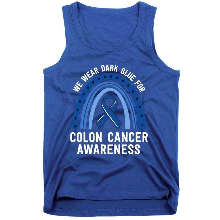 We Wear Dark Blue Colon Cancer Awareness Matching Family Gift Tank Top