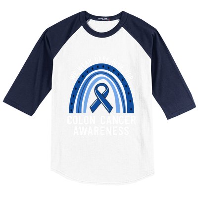 We Wear Dark Blue Colon Cancer Awareness Matching Family Gift Baseball Sleeve Shirt