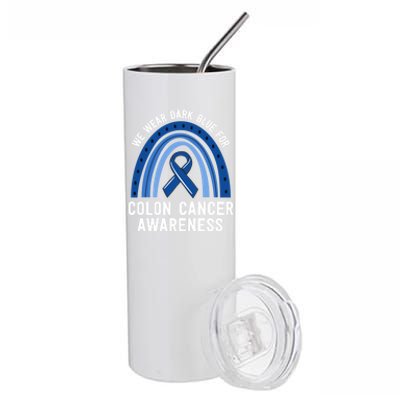 We Wear Dark Blue Colon Cancer Awareness Matching Family Gift Stainless Steel Tumbler