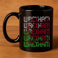 Wrexham Wales Dragon Welsh Flag Sports Merchandise 11oz C Handle Ceramic Mug
