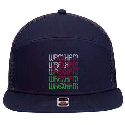 Wrexham Wales Dragon Welsh Flag Sports Merchandise 7 Panel Mesh Trucker Snapback Hat