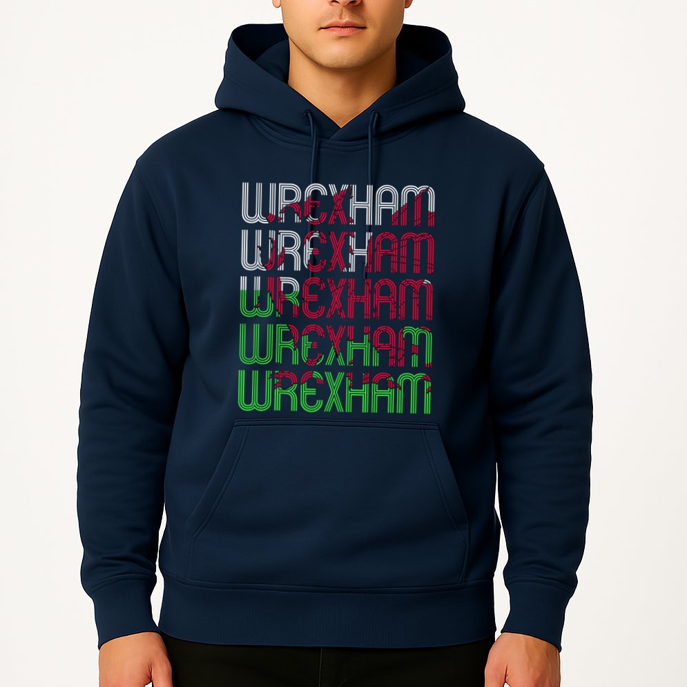 Wrexham Wales Dragon Welsh Flag Sports Merchandise Hoodie