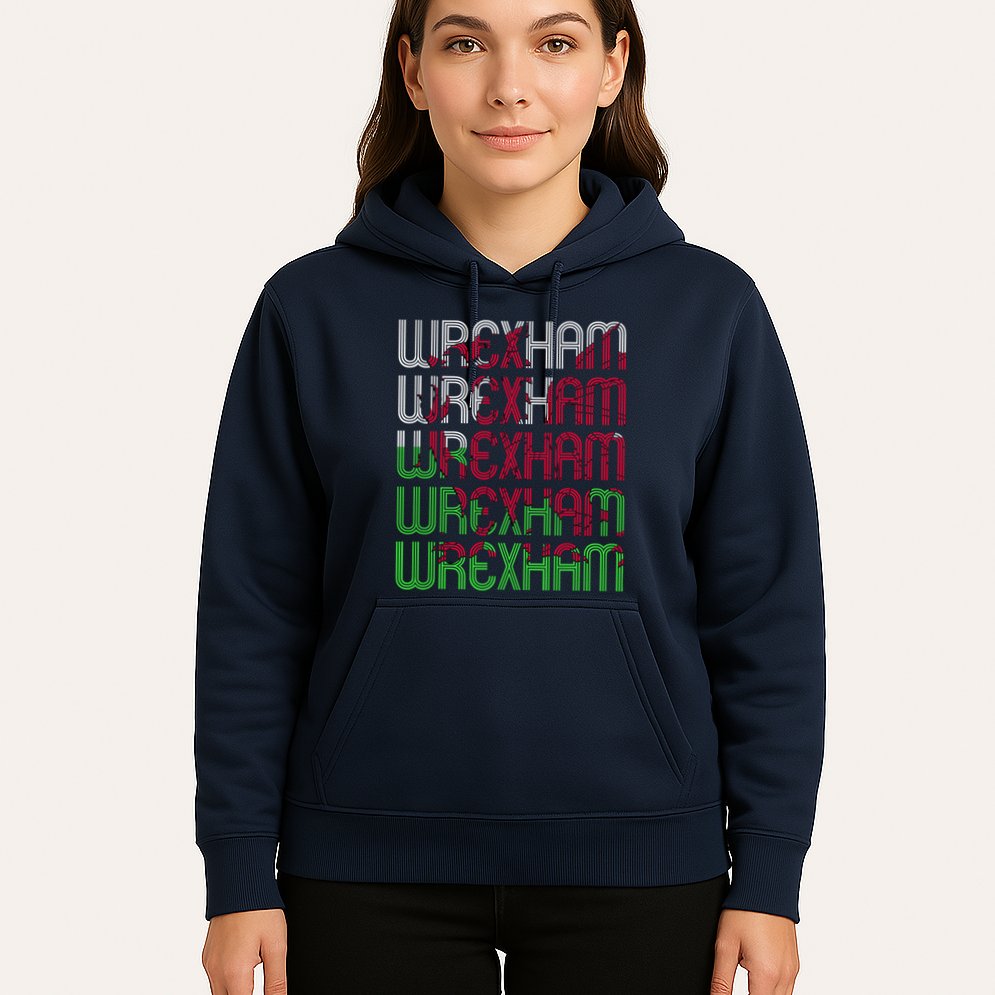 Wrexham Wales Dragon Welsh Flag Sports Merchandise Hoodie