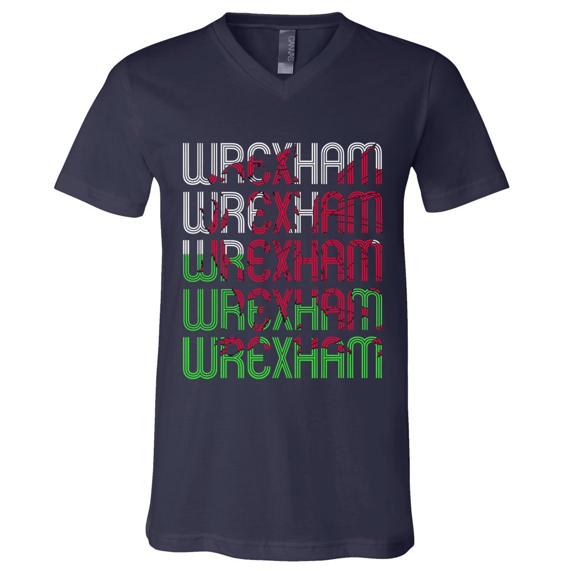 Wrexham Wales Dragon Welsh Flag Sports Merchandise V-Neck T-Shirt