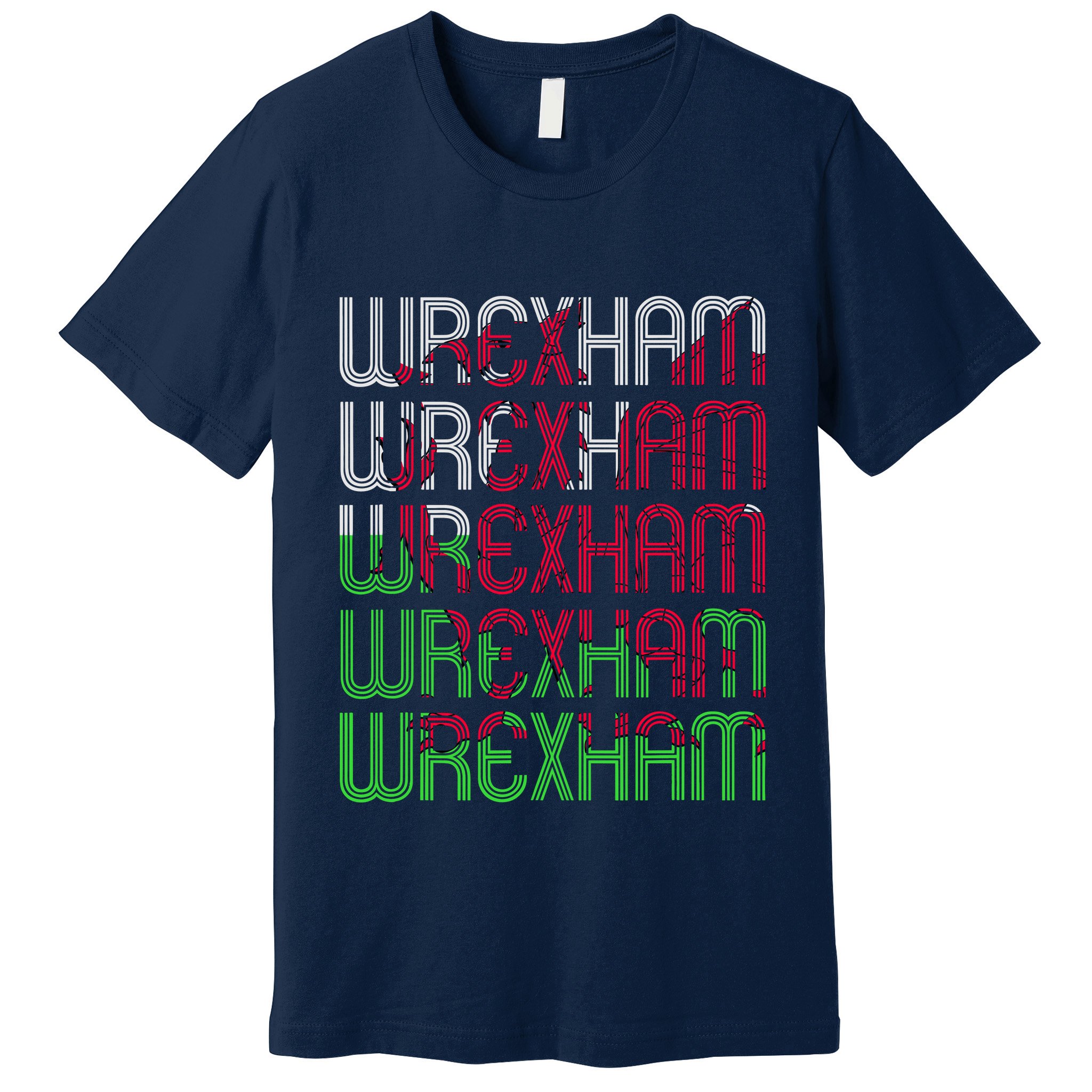 Wrexham Wales Dragon Welsh Flag Sports Merchandise Premium T-Shirt