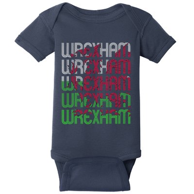 Wrexham Wales Dragon Welsh Flag Sports Merchandise Baby Bodysuit