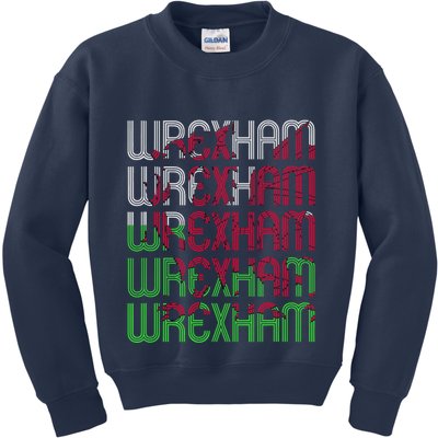Wrexham Wales Dragon Welsh Flag Sports Merchandise Kids Sweatshirt