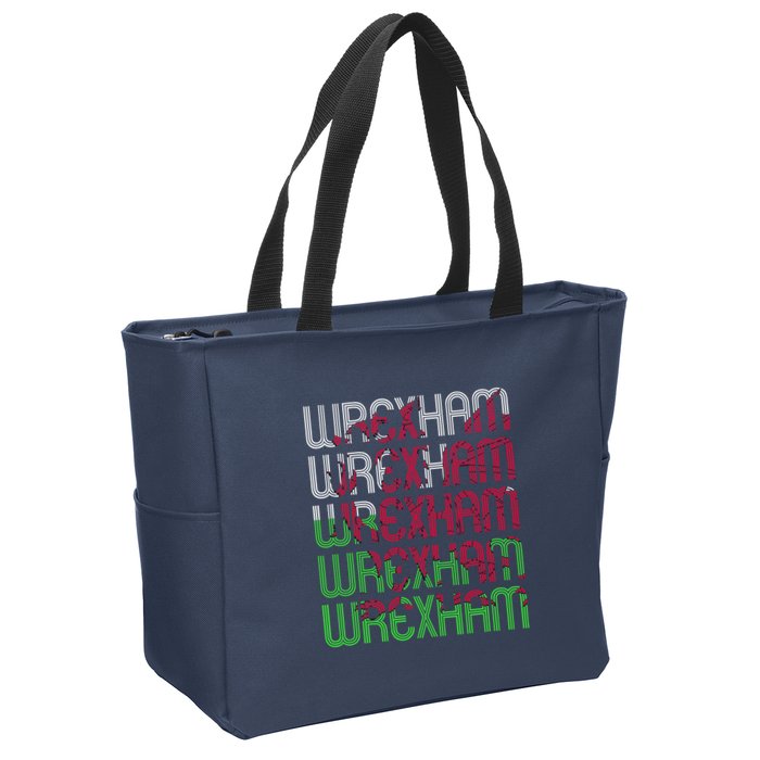 Wrexham Wales Dragon Welsh Flag Sports Merchandise Zip Tote Bag