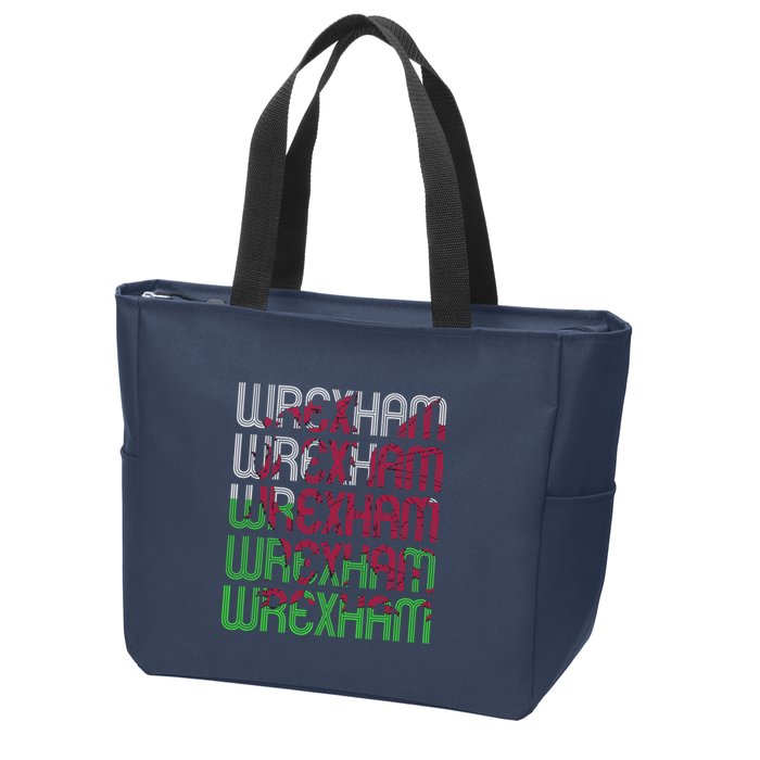Wrexham Wales Dragon Welsh Flag Sports Merchandise Zip Tote Bag