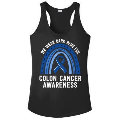 We Wear Dark Blue Colon Cancer Awareness Matching Family Gift Ladies PosiCharge Competitor Racerback Tank