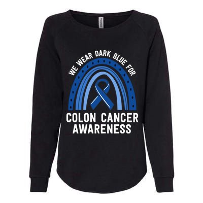 We Wear Dark Blue Colon Cancer Awareness Matching Family Gift Womens California Wash Sweatshirt