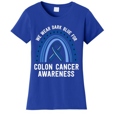 We Wear Dark Blue Colon Cancer Awareness Matching Family Gift Women's T-Shirt