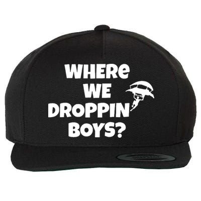 Where We Dropping Boys Wool Snapback Cap