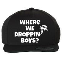 Where We Dropping Boys Wool Snapback Cap