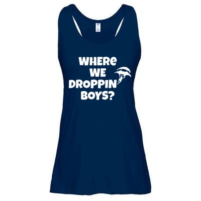 Where We Dropping Boys Ladies Essential Flowy Tank