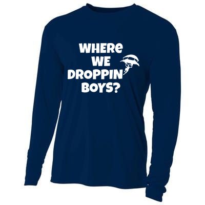 Where We Dropping Boys Cooling Performance Long Sleeve Crew