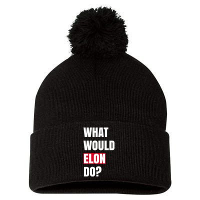What Would Elon Do Pom Pom 12in Knit Beanie