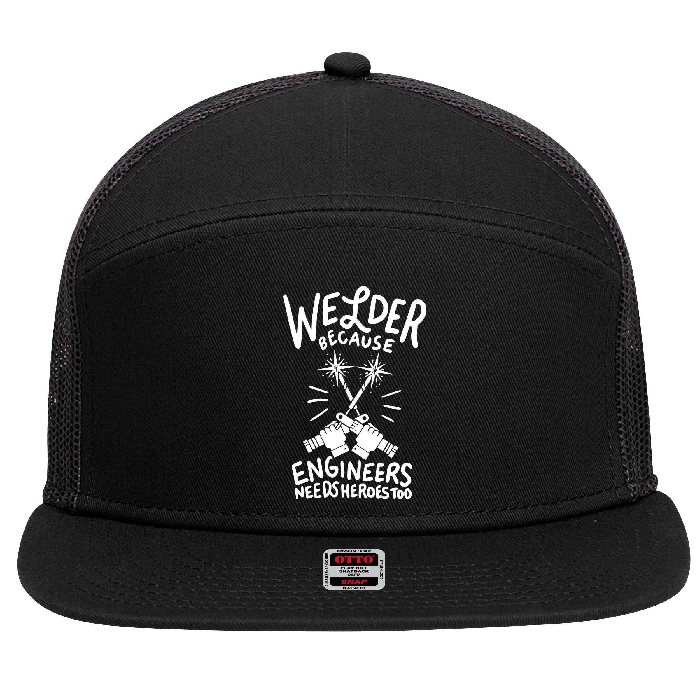 Welder 7 Panel Mesh Trucker Snapback Hat