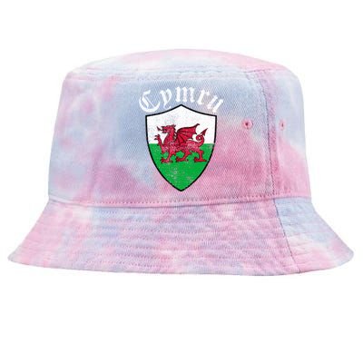 Wales Wrexham Emblem Retro Wrexham Tie-Dyed Bucket Hat