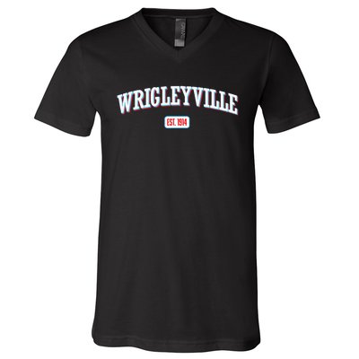 Wrigleyville Wrigleyville Est. 1914 V-Neck T-Shirt