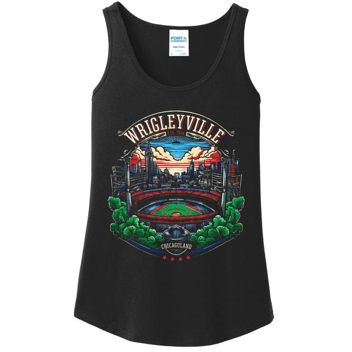 Wrigleyville Wrigleyville Est. 1914 Ladies Essential Tank