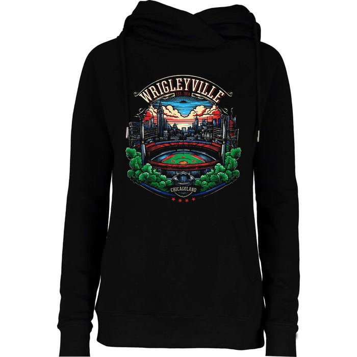 Wrigleyville Wrigleyville Est. 1914 Womens Funnel Neck Pullover Hood