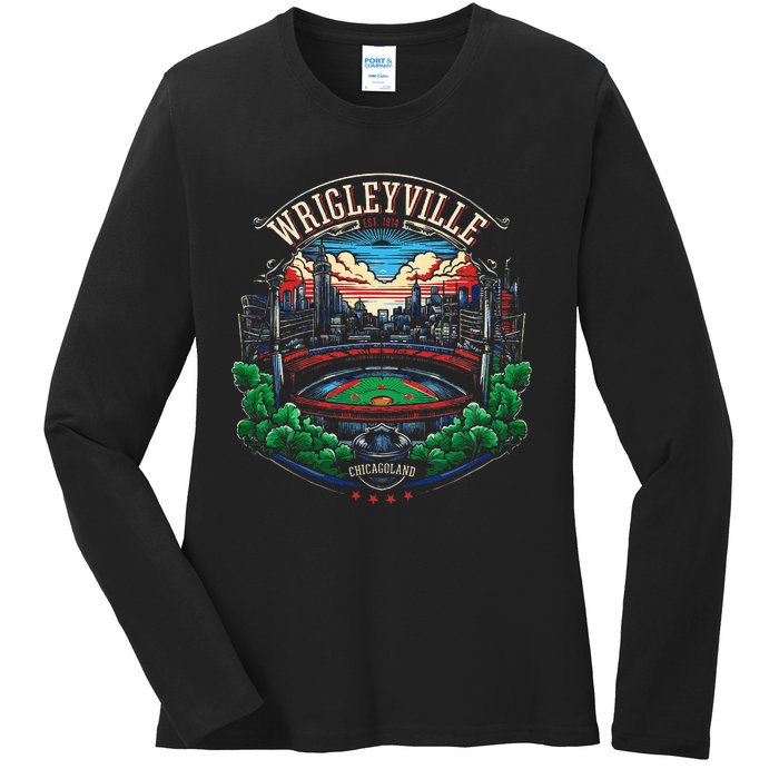 Wrigleyville Wrigleyville Est. 1914 Ladies Long Sleeve Shirt