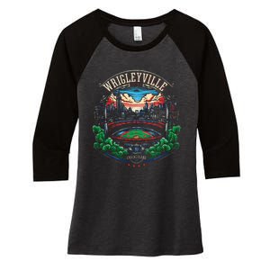 Wrigleyville Wrigleyville Est. 1914 Women's Tri-Blend 3/4-Sleeve Raglan Shirt