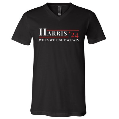 When We Fight We Win Harris 24 V-Neck T-Shirt