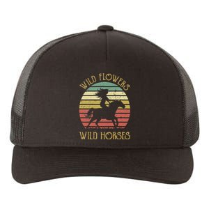 Wild West Flowers Wild Horses Western Cowgirl Country Music Gift Yupoong Adult 5-Panel Trucker Hat