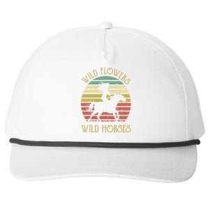 Wild West Flowers Wild Horses Western Cowgirl Country Music Gift Snapback Five-Panel Rope Hat