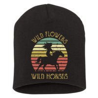 Wild West Flowers Wild Horses Western Cowgirl Country Music Gift Short Acrylic Beanie