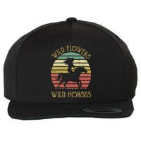 Wild West Flowers Wild Horses Western Cowgirl Country Music Gift Wool Snapback Cap