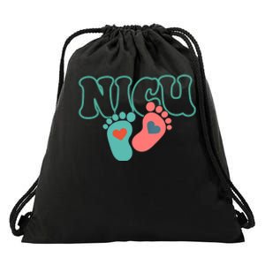 Will Work For Snuggles Nicu Nurse 2 Side Drawstring Bag