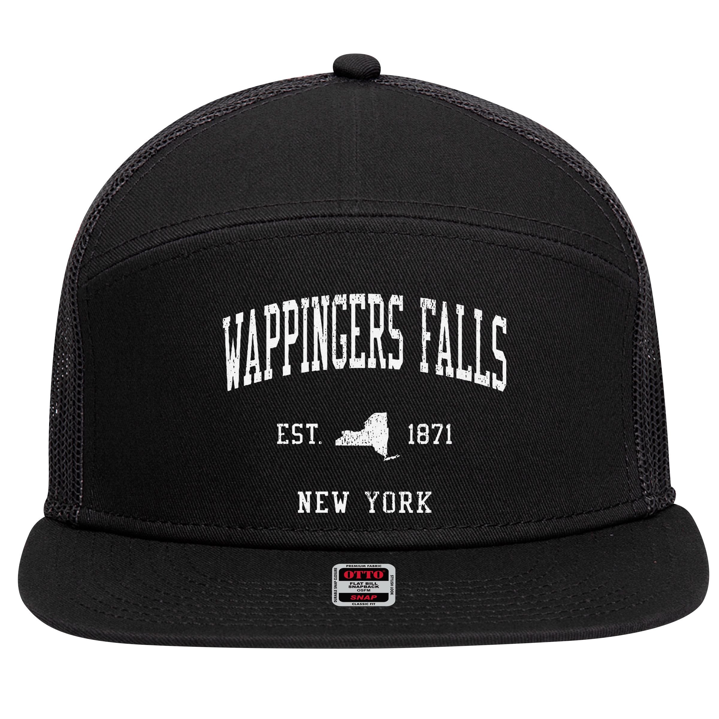 Women Wappingers Falls Ny Vintage Athletic Sports Js01 7 Panel Mesh Trucker Snapback Hat