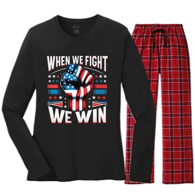 When We Fight We Win Women's Long Sleeve Flannel Pajama Set 