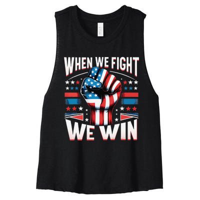 When We Fight We Win Women's Racerback Cropped Tank