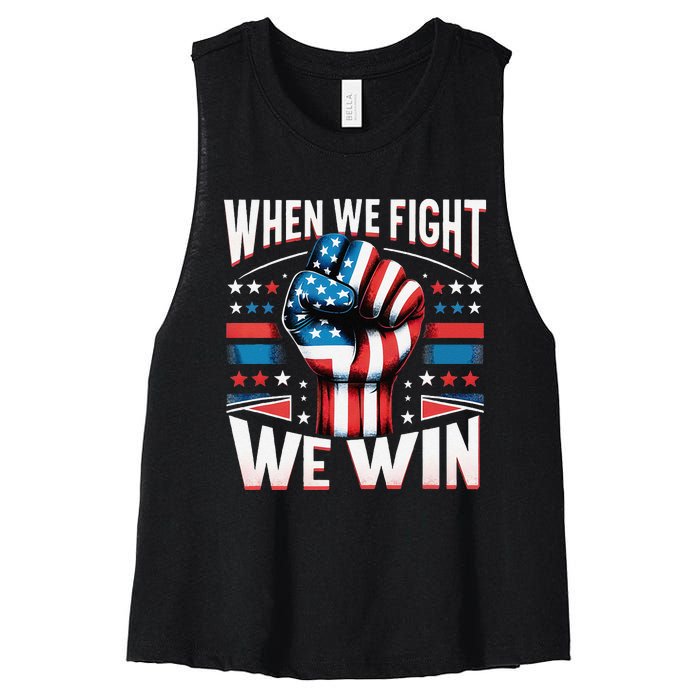 When We Fight We Win Women's Racerback Cropped Tank