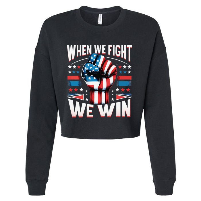 When We Fight We Win Cropped Pullover Crew