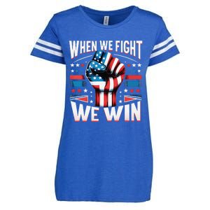 When We Fight We Win Enza Ladies Jersey Football T-Shirt