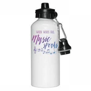 When Words Fail Music Speaks Cute Gift Aluminum Water Bottle