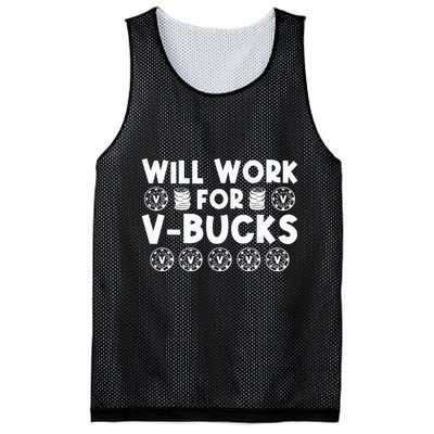 Will Work For Bucks V Gaming Gifts For Rpg Gamers Mesh Reversible Basketball Jersey Tank