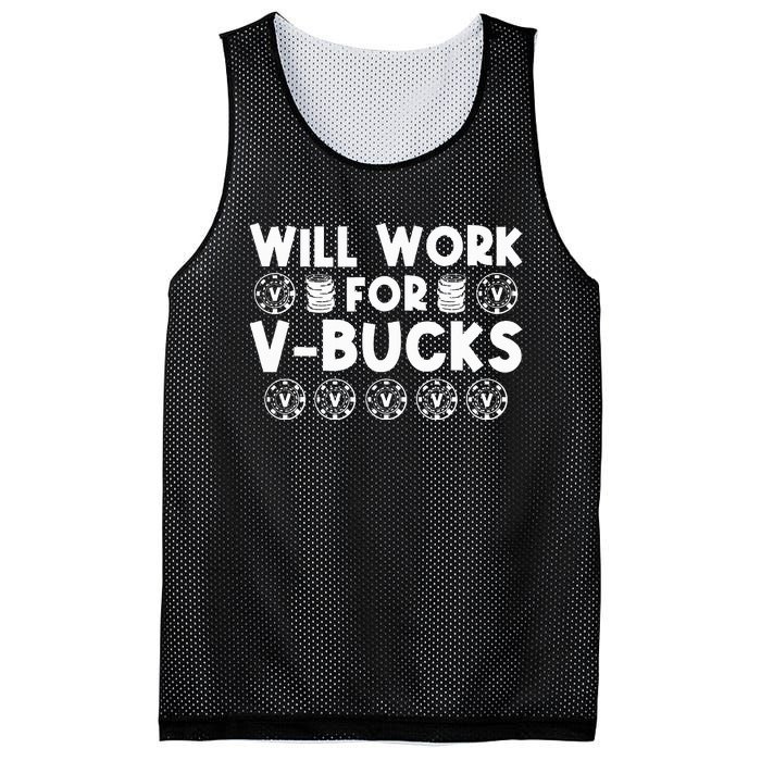 Will Work For Bucks V Gaming Gifts For Rpg Gamers Mesh Reversible Basketball Jersey Tank