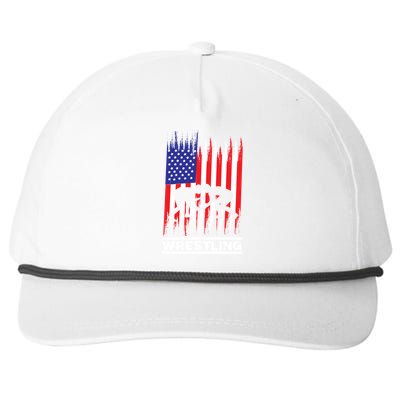 Wrestler Wrestling Fans American Flag Gift Snapback Five-Panel Rope Hat