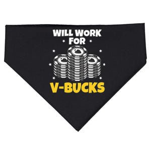 Will Work For Bucks V Gaming Gifts For Rpg Gamers USA-Made Doggie Bandana