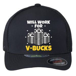 Will Work For Bucks V Gaming Gifts For Rpg Gamers Flexfit Unipanel Trucker Cap