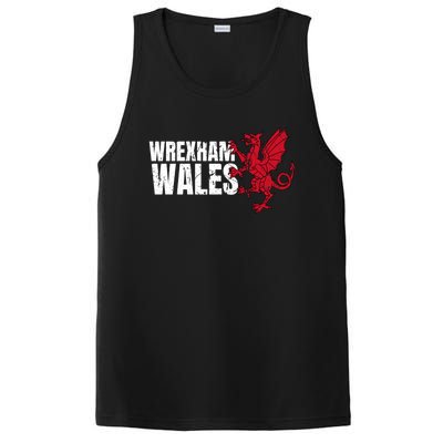 Wrexham Wales Flag Welsh Dragon Sports Urban Vintage Gift PosiCharge Competitor Tank