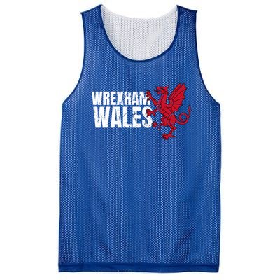 Wrexham Wales Flag Welsh Dragon Sports Urban Vintage Gift Mesh Reversible Basketball Jersey Tank