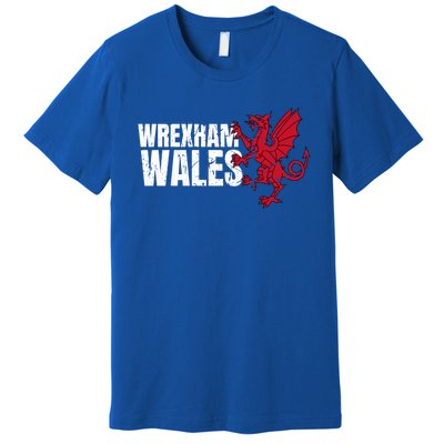 Wrexham Wales Flag Welsh Dragon Sports Urban Vintage Gift Premium T-Shirt