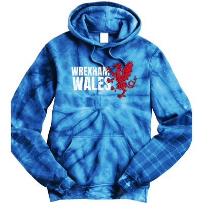 Wrexham Wales Flag Welsh Dragon Sports Urban Vintage Gift Tie Dye Hoodie